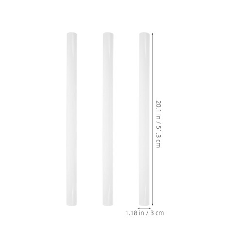 3 τεμάχια PVC Σωλήνας Αποθήκευσης Σχεδίων για Αφίσες Έκθεσης Λευκή Κυλινδρική 1