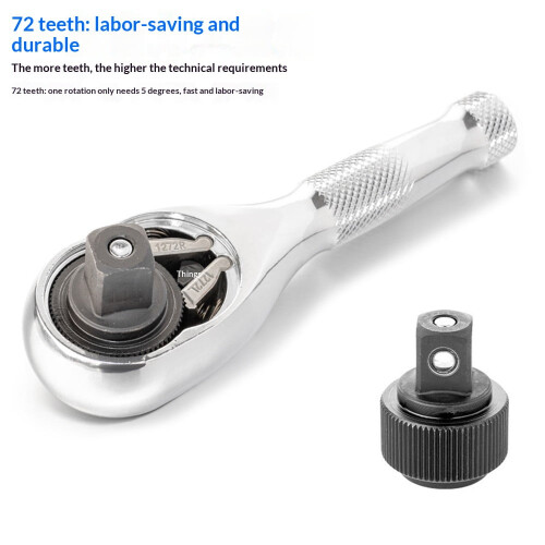 Flex-Head Stubby Ratchet Set (1/4", 3/8", 1/2") – 72-Tooth, Quick-Release, Reversible, Compact Mini Handle Wrench Tool Set 2