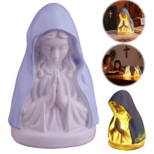 Veilleuse Vierge Marie, statue LED de 12,7 cm (5 pouces), fonctionne sur piles.