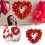 Heart-Shaped Valentine's Door Wreath with LED Lights 2