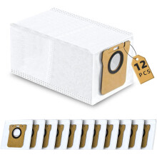 Pakke med 12 støvsugerposer tilbehør, kompatibel med Dreame L10s Ultra / L10 Ultra / L20 Ultra og Xiaomi X10+ / X20+ robotstøvsuger, L