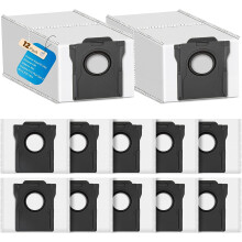 Pachet de 12 saci de aspirator compatibili cu Dreame L10s Ultra Gen 2/Gen 3/X30/X40/X50 Ultra/L10s Pro/L40/L50/Aqua10/Matrix 10 Ultra/Mova E