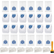 24 stk. 3D Airclean GN støvsugerposer, kompatible med Miele Classic C1, Complete C1, Complete C2, Complete C3, S400i, S600, S2, S5, S8-serie