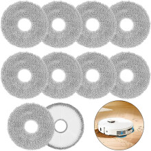 10 Vervangende poetsdoeken, compatibel met Ecovacs Deebot X2/T20/T20e/T30 OMNI, katoenen dweilpads, herbruikbare reinigingspads.