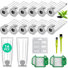 14 stofzuigerzakken compatibel met Vorwerk Kobold VK7 FP7 met 2 filters, 6 geurblokjes, 2 borstels, VK7 stofzuigerzakken compatibel met