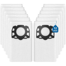 12er-Pack KFI 487 Staubsaugerbeutel, kompatibel mit Kärcher WD4, WD5, WD6, WD5P, WD6P, MV 4, MV 5, MV 6, Vliesfilterbeutel, Staubbeutel