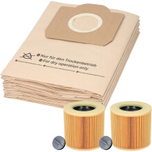 McFilter I 20 Staubsaugerbeutel + 2 Filter Kompatibel mit Kärcher A2604, A2204, A2254, A2200, A2201, A2206, A2231, A2236, A2251, A2500, A250