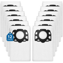 12er-Pack KFI 357 Staubsaugerbeutel, kompatibel mit Kärcher WD2Plus/WD3/KWD1/KWD2/KWD3/MV3/WD3.200-WD3.800M/SE4001/SE4002 Staubsaugern, Ersa