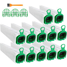 Bolsas para aspiradora compatibles con Vorwerk Kobold VB100, bolsas para aspiradora con 3 filtros de motor, 1 cepillo, bolsa para polvo comp