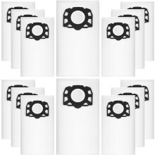 Packung mit 14 Fleece-Filterbeuteln KFI 487, kompatibel mit Kärcher WD4, WD5, WD6, WD5P, WD6P, MV4, MV5, MV6, Staubsaugerbeutel für Nass-/Tr