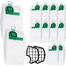 12 stofzuigerzakken compatibel met Vorwerk Kobold VK140 VK150 FP140 FP150 + 2 filters, zeer efficiënte microvezelfilterzakken, scheur- en wr
