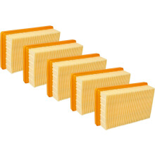 vhbw Set de 5 filtros plisados planos compatibles con Kärcher MV4, MV5, MV6, WD4, WD5, WD6 aspiradoras, elemento filtrante, repuesto compati