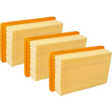 vhbw Set van 3 platte geplooide filters compatibel met Kärcher MV4, MV5, MV6, WD4, WD5, WD6 stofzuiger - filterelement - vervanging Compatib