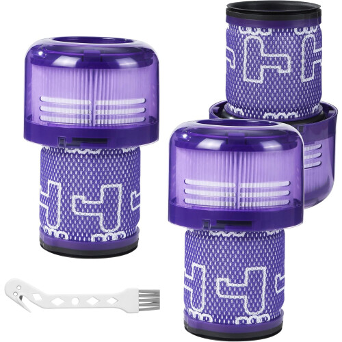 Filter kompatibel mit Dyson V12 Detect Slim Absolute Ersatzfilter, 3er-Pack, waschbar, R