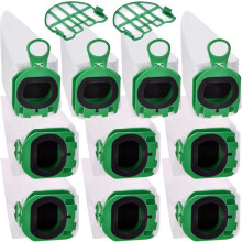 Støvsugerposer kompatible med Vorwerk Kobold VB100 Pakke med 10 støvposer med 2 motorbeskyttelsesfilterposer Reservedele Tilbehør C