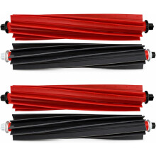 Set van 4 hoofdborstels (2 paar) compatibel met Roborock S8 MaxV Ultra, S8 Max Ultra, Qrevo Master, Qrevo Slim, accessoire met dubbele rubbe