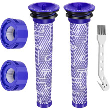 Pakke med 4 V8-filtre, der er kompatible med Dyson, udskiftningsfiltersæt, kompatibel med Dyson V7, V8 Animal Absolute Motorhead, ledningsfr