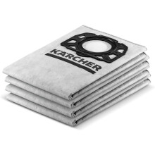 Originele Kärcher fleece filterzakken KFI 489, compatibel met Kärcher nat-/droogstofzuigers, verpakking van 4, langdurige zuigkracht.