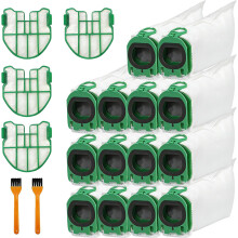 14er-Pack Staubsaugerbeutel, Staubbeutel kompatibel mit Vorwerk Kobold VB100 FP 100 Premium-Filterbeuteln mit 4 Motorschutzfiltern und 2 S