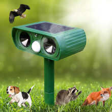 Solar Power Cat Repellent Scarer Infrared PIR Sound Deterrent