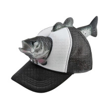 (Black)Novelty Fish Baseball Hat Creative Holiday Headwear Animal Shaped Cap Gift for Fishing Enthusiasts-Blue