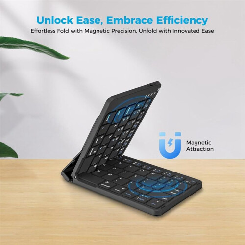 Foldable  Keyboard, Universal Folding Keyboard for Mobile Phones and Tablets, Can Easily   to 3 Devices 2