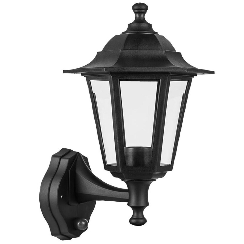Kenable Wall-Mounted Lamp Outdoor Garden Light With Night And Day & Motion Sensor Black