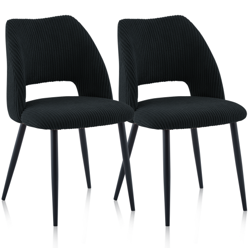 AINPECCA (Black) Set of 2 Velvet Dining Chairs Upholstered