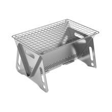 2 Models Portable Outdoor Folding Card Stove Stainless Steel Barbecue Stove Firewood Camping Supplies Charcoal Stove L