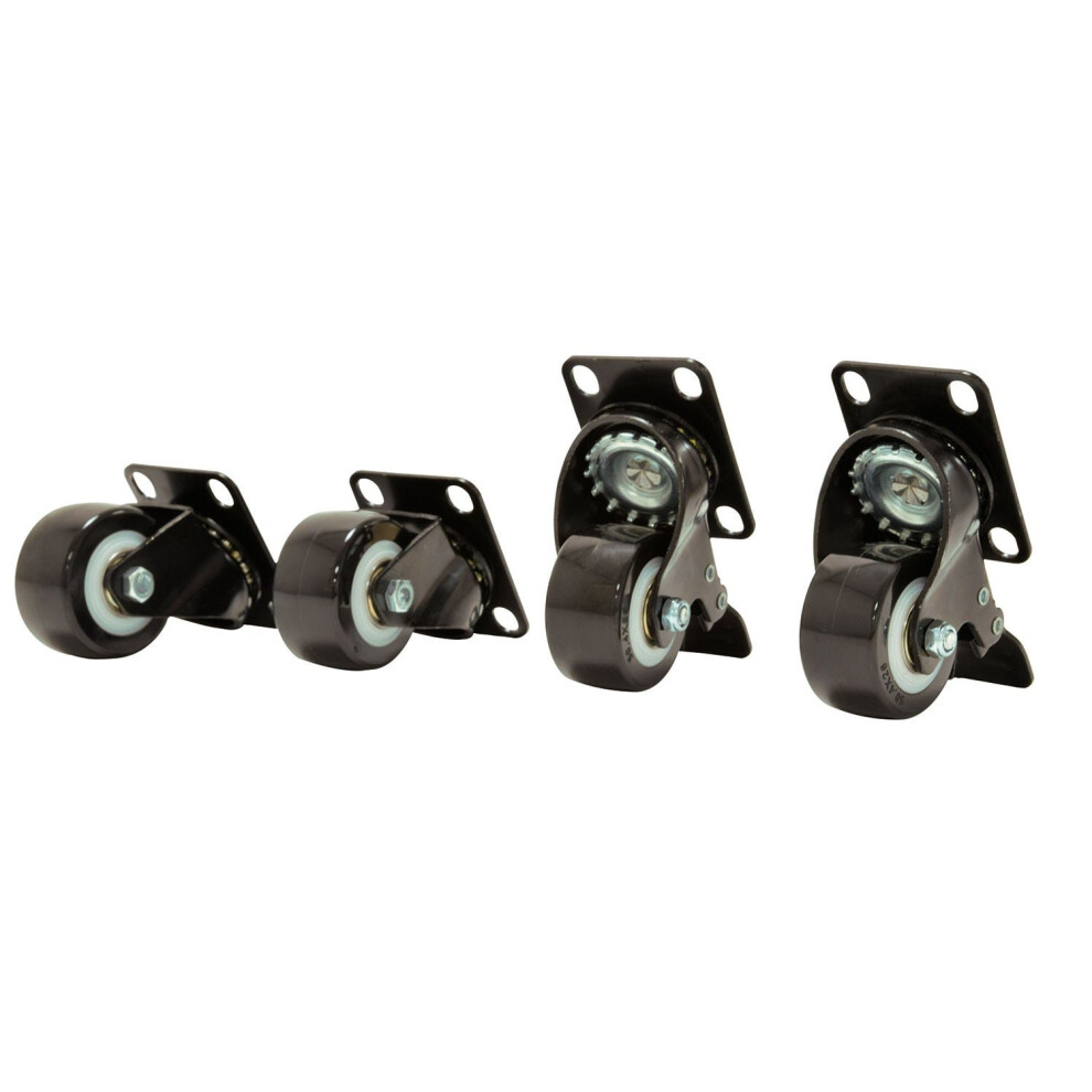 Kenable Castors For Rack Cabinet 4 Swivel Pack With 2 Locking Wheels And 2 Non-Locking