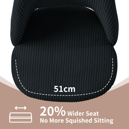 AINPECCA (Black) Set of 2 Velvet Dining Chairs Upholstered 1