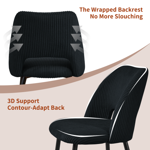 AINPECCA (Black) Set of 2 Velvet Dining Chairs Upholstered 2
