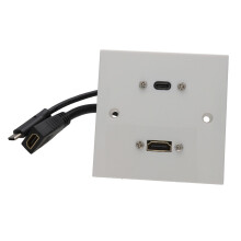 Ready Made Faceplate USB 4.0 Type C and 8K 60Hz HDMI 2.1 with Tails