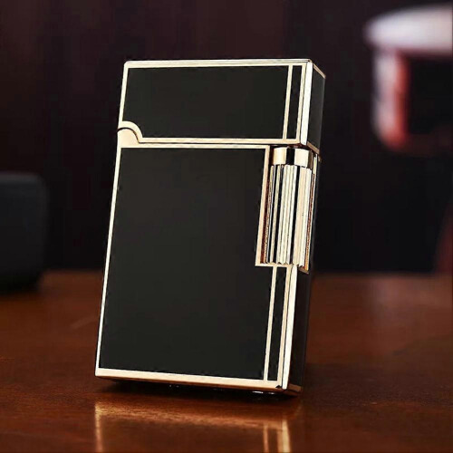 (1260 Gold) Sturdy Windproof Metal Lighter Present Premium Metal Casing Dad Present