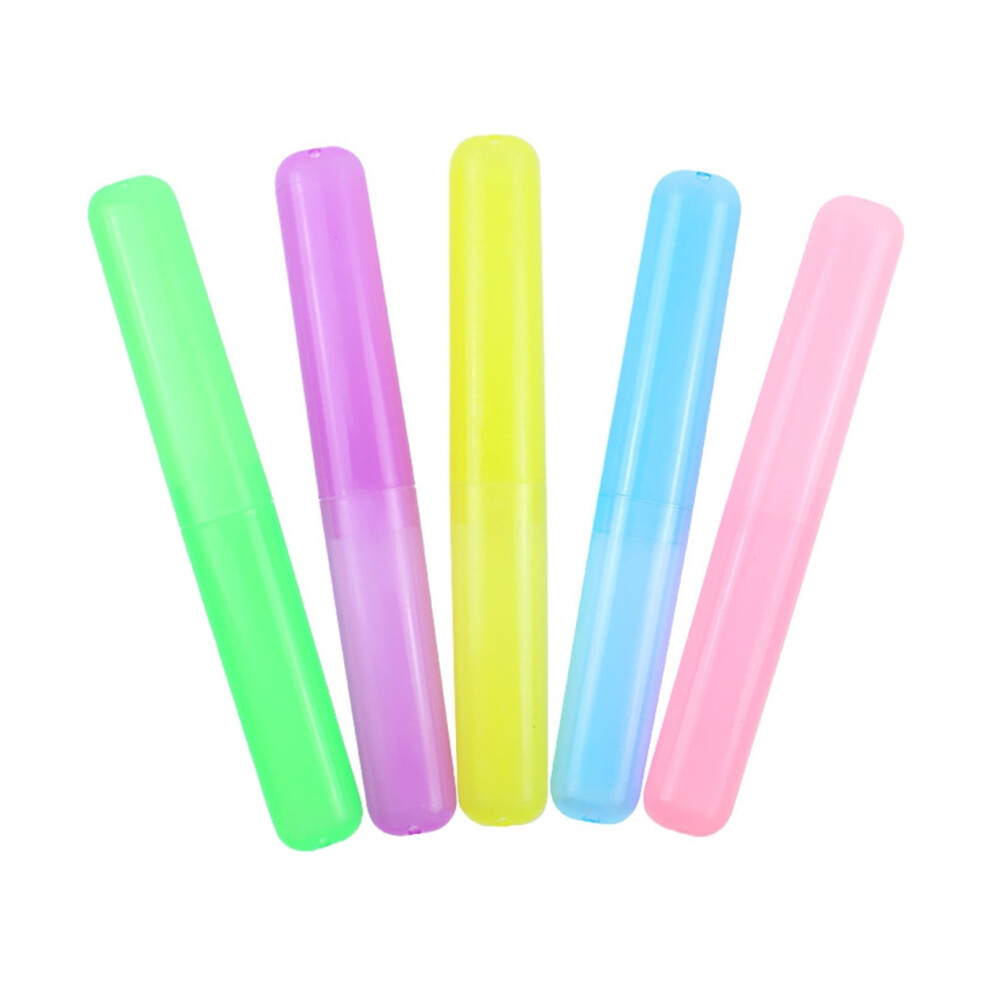 Toothbrush Case, Bathroom Products, Portable Toothbrush Case Holder Travel Cover New Tube Plastic Box Multicolor, Random Color 1PC