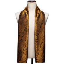 Mens Scarves Grey Golden Black Floral Paisley Long Scarf Shawl Fashion Accessory Autumn Winter