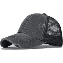 Ponytail Baseball Cap, Women's High Ponytail Hat Sun Hat Peaked Cap Versatile Washed Dad Hat for Outdoor Sports Such as Jogging and Tennis