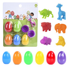 Confezione da 6 uova di Pasqua in plastica apribili con decorazioni a forma di insetto