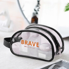 Clear Waterproof Makeup Bag, Reusable Plastic Zipper Pouch – Travel Toiletry Bag for Cosmetics, Swimsuit, Bikini, Women & Men (Compatible with