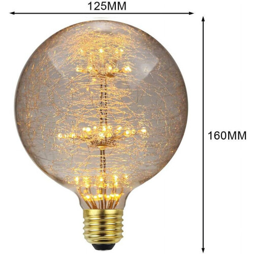 Edison-Style G125 Starry Globe Bulb 3W Warm White 2