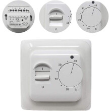 Manual floor heating thermostat 220v 16a, electric floor heating regulator mechanical room thermostat with floor sensor probe 1pc