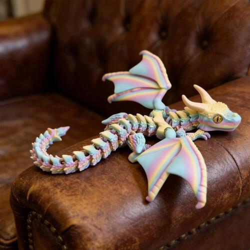 3D-printet dragefigur med leddelt krop, 39 cm 2