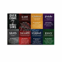 Seven Deadly Sins And Seven Heavenly Virtues Poster Bible Quotes (3) Canvas for Bedroom Living Room Decor