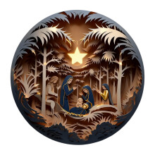 Nativity Scene Ornaments - Christmas Tree Nativity Scene Hanging Ornaments, The Birth of Jesus Decor, Religious Gifts for Christian & Family
