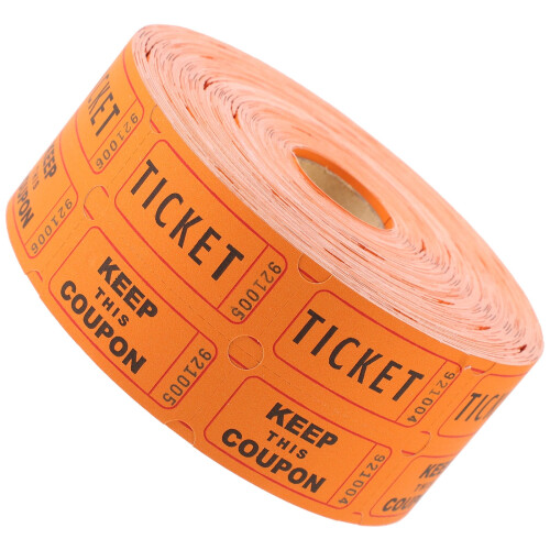 Orange Raffle Tickets Roll for Writing Comfortable Paper Material 2