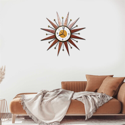 Wooden Retro Wall Clock with Silent Sweep Movement 1