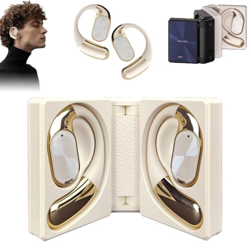 Auriculares Bluetooth abiertos plegables IPX5 blancos