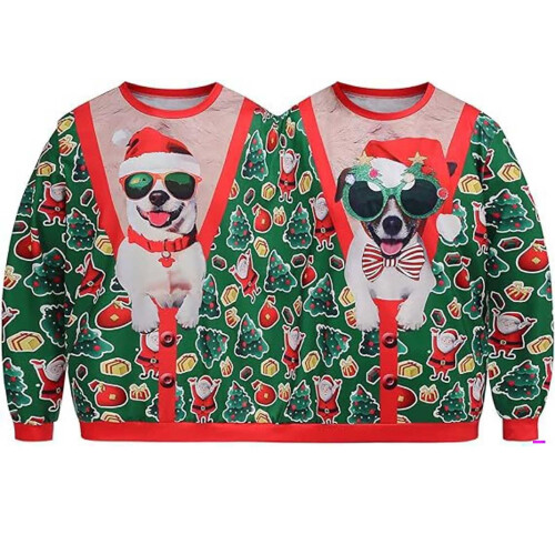 Pull de couple pour Halloween et Noël, imprimé numérique, 2 pièces