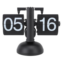 Retro Table Clock with Large Number, Battery Operated, Home Decor, for Home, Office, School, Hotel, Coffee Shop, Black B