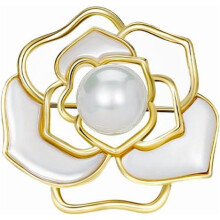 Broche de flor para mujer, broche de solapa con diamantes de imitación, cristal y perlas.
